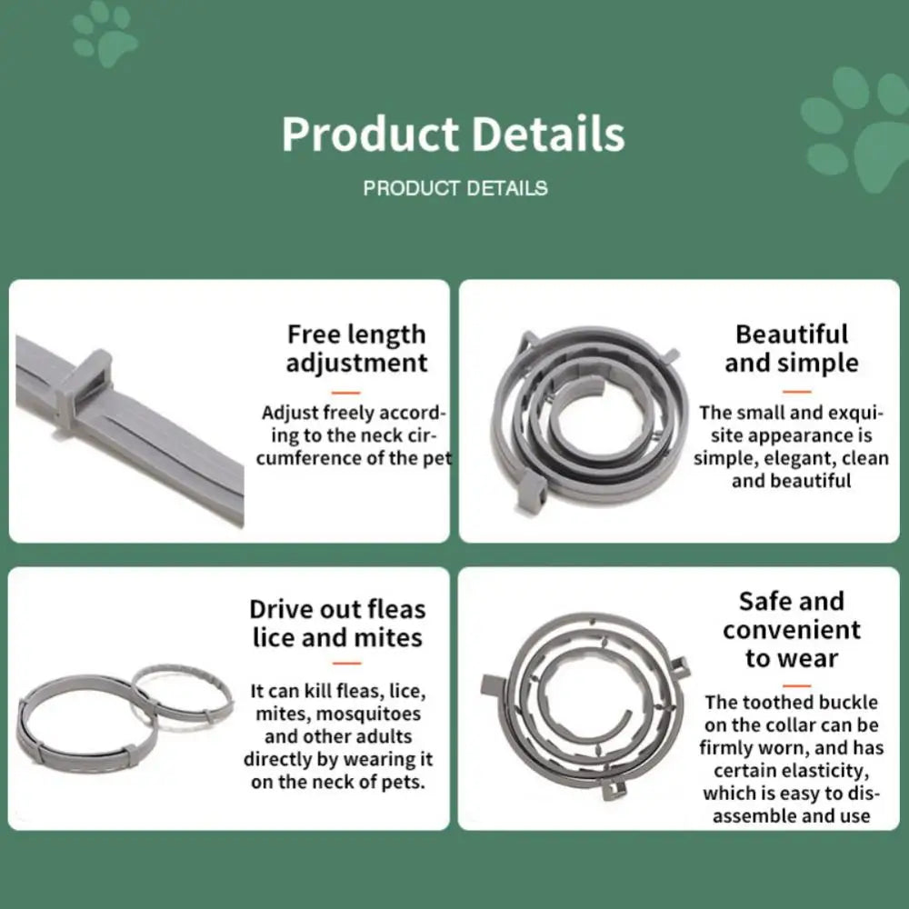 2/1PCS Dog Anti Flea And Ticks Cats Collar Pet 8 Month Protection Retractable Pet Collars Suitable For Puppy Cat Dog Accessories